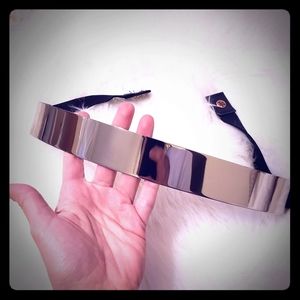 Silver metallic belt